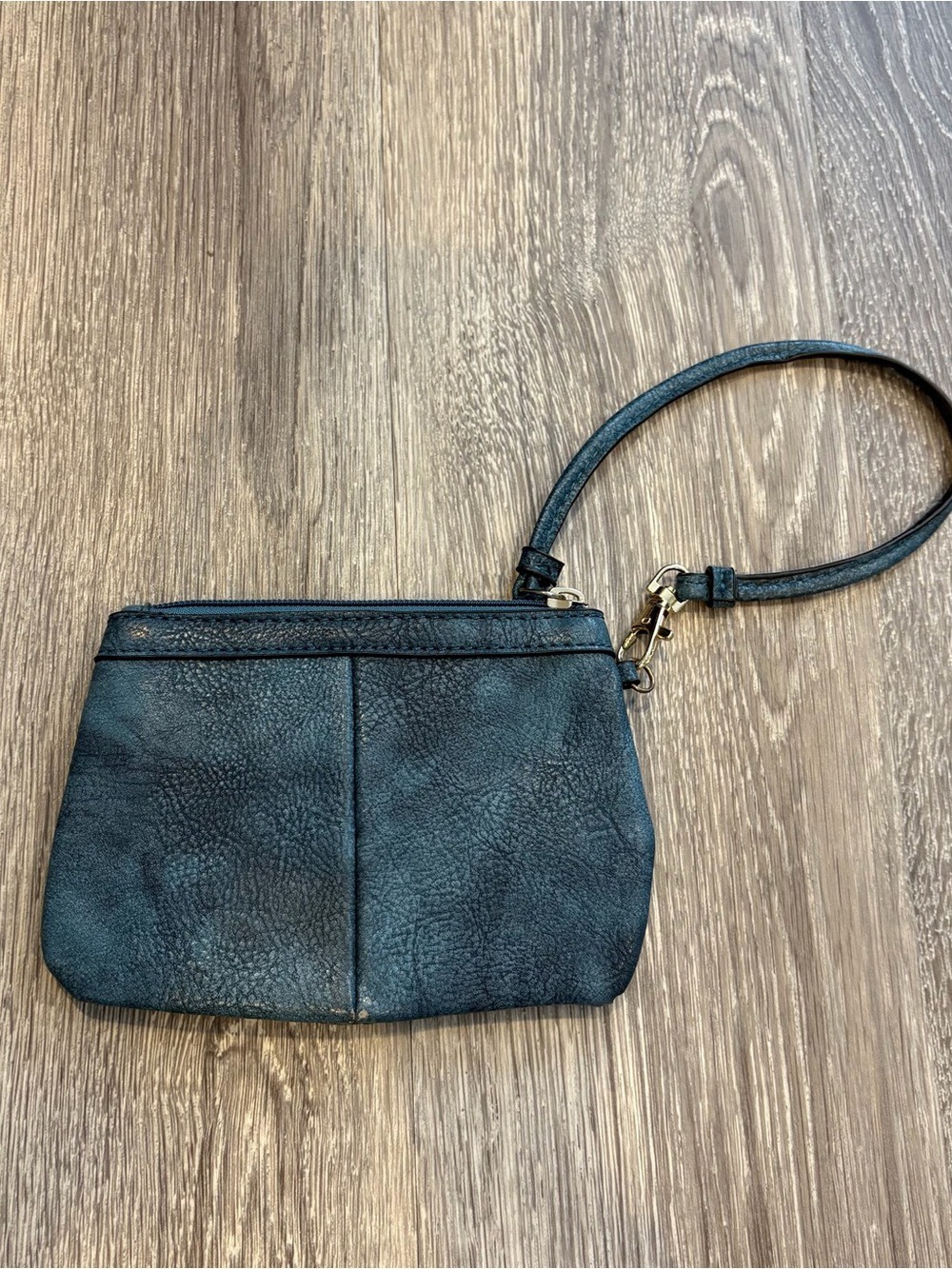 Wilsons Leather Teal Wristlet Clutch with Detachable Strap
